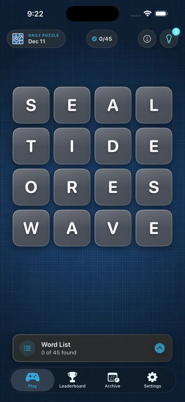 Griddle Words screenshot